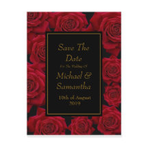 Elegant Red Rose - Wedding Save The Date