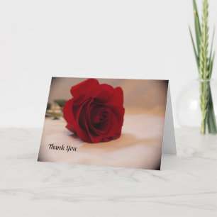 Elegant Red Rose Wedding Thank You Card