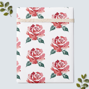 Elegant Red Rose Wrapping Paper for Women 