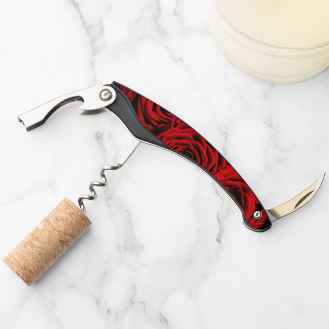 Elegant Red Roses Corkscrew (Front)
