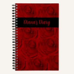 Elegant Red Roses Diary Notebook