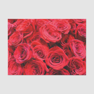 Elegant red roses ed floral photo tissue paper