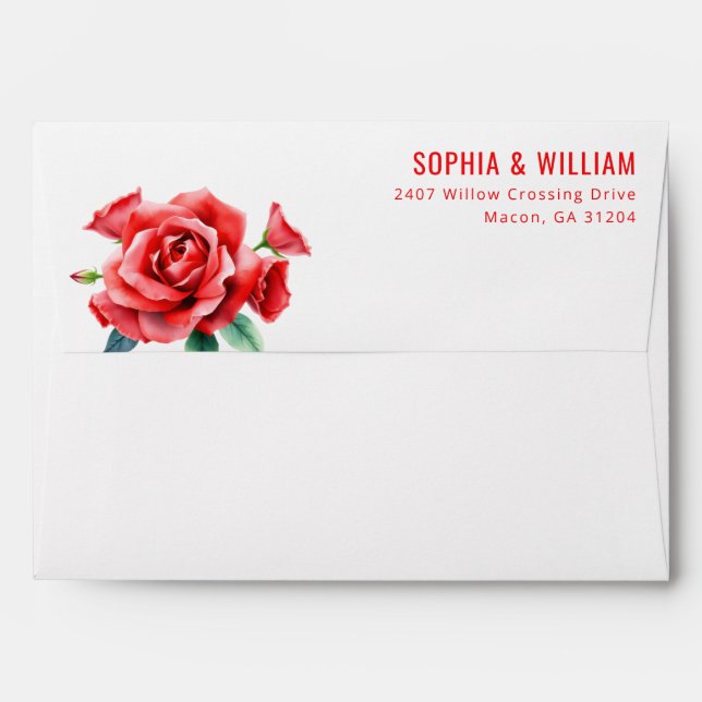 Elegant Red Roses Envelope (Back (Top Flap))