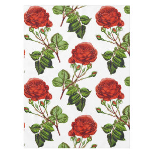 Elegant Red Roses Floral Flowers Pattern   Tablecloth