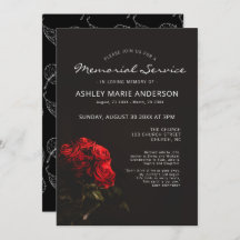 Elegant Red Roses Floral Memorial Funeral Service