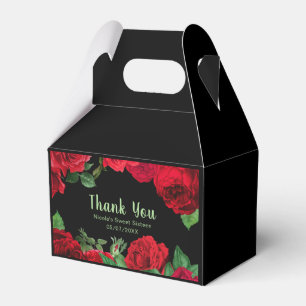 Elegant Red Roses Flowers Sweet Sixteen Favour Box
