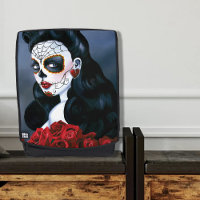 Elegant Red Roses Gothic Sugar Skull Woman