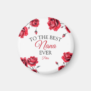 Elegant Red Roses Grandma Magnet