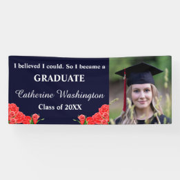 Elegant Red Roses Photo "I Belived I Could" Sign