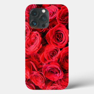 Elegant red roses red flowers red floral iPhone 13 pro case