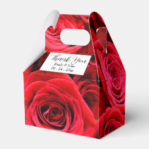 Elegant red roses red flowers red floral favour box