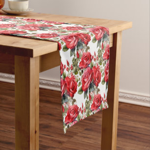 Elegant Red Roses Table Runner