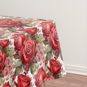 Elegant Red Roses Tablecloth