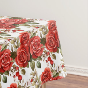 Elegant Red Roses Tablecloth