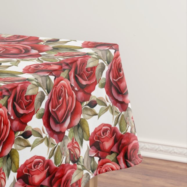 Elegant Red Roses Tablecloth (In Situ)