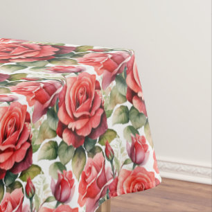 Elegant Red Roses Tablecloth