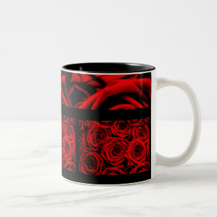 Elegant Red Roses Two-Tone Coffee Mug