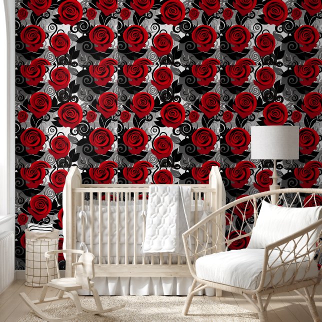 Elegant Red Roses Valentine's Day Wallpaper with B (Kids)