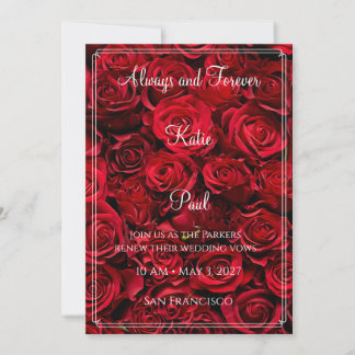 Elegant Red Roses Wedding Invitation | Bold Floral