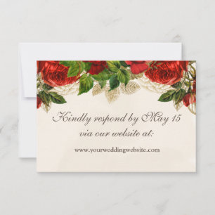 Elegant Red Roses Wedding Website RSVP