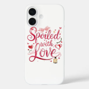 Elegant Red Script with Champagne iPhone 16 Case