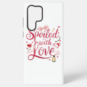 Elegant Red Script with Champagne Samsung Galaxy Case