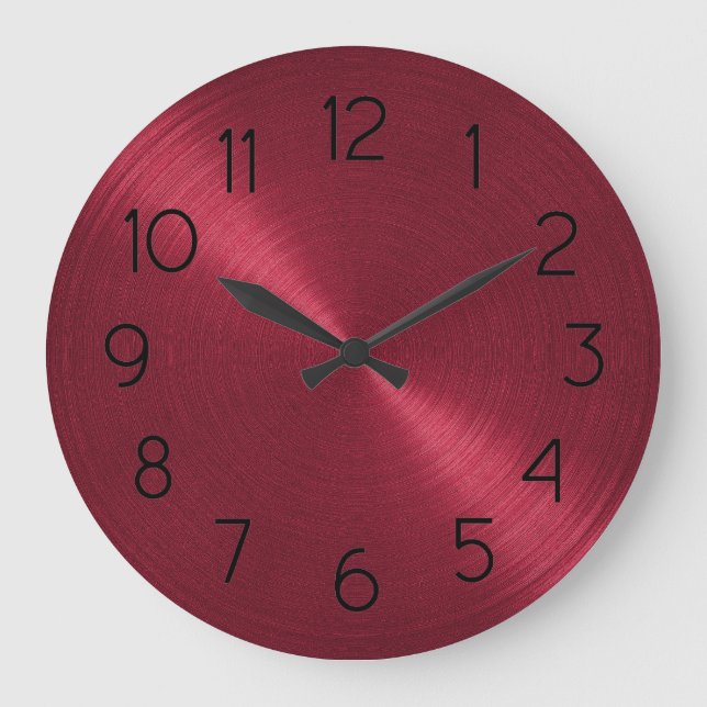 Elegant Red Sheen Large Clock (Front)
