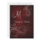Elegant Red Silver Monogram Wedding Invitation