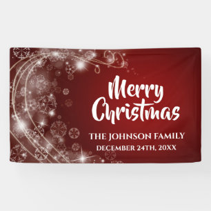 Elegant Red Snowflake Christmas  Banner