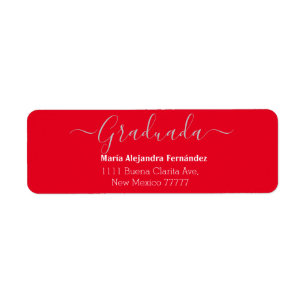 Elegant Red Spanish Class Year Custom Return Address Label