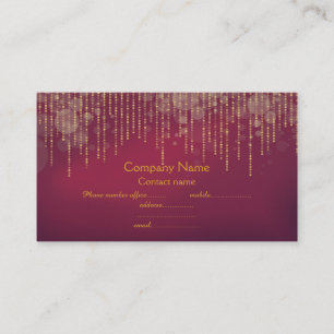 elegant red sparkle gold business maroon business card
