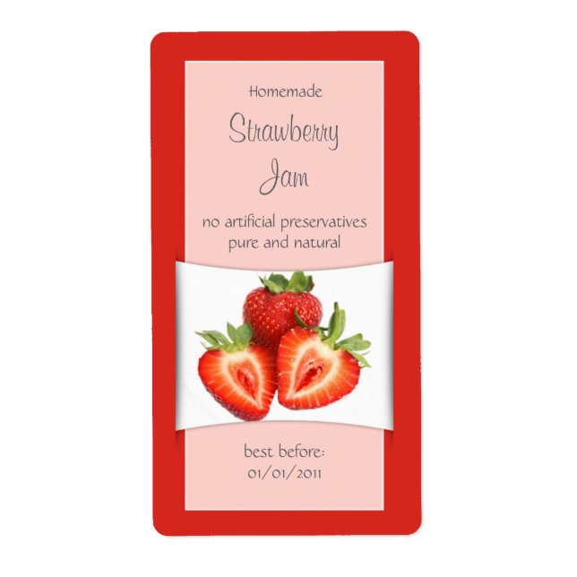 Elegant Red Strawberry Label (Front)