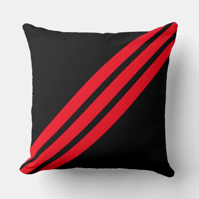 Elegant Red Stripes Cushion (Front)