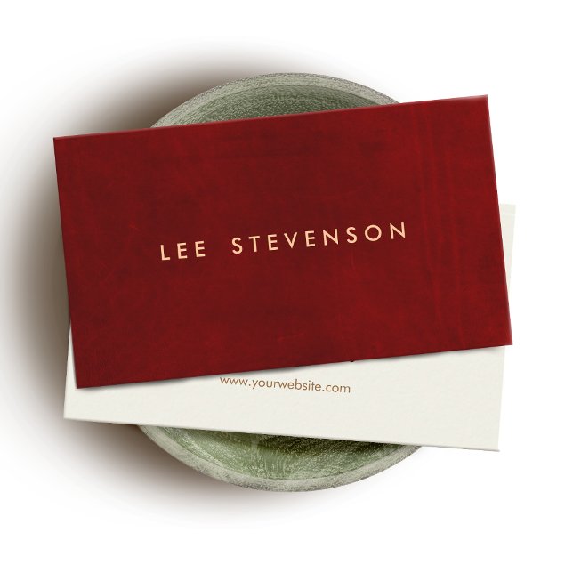 Elegant Red Suede Simple Business Card (Creator Uploaded)
