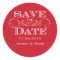 Elegant Red Swirl Save the Date Sticker