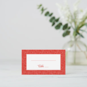 Elegant Red Swirling Place Card