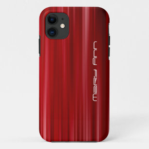 Elegant Red Texture Custom Name iPhone 11 Case