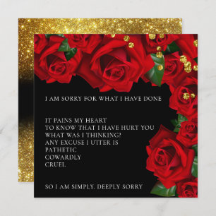Elegant Red Turkish Roses I’m sorry apology Card