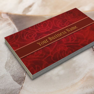Elegant Red Velvet Background Salon Spa Business Card