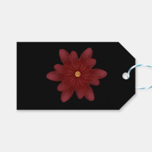 Elegant Red Velvet Flower on Black   Dark Floral A Gift Tags