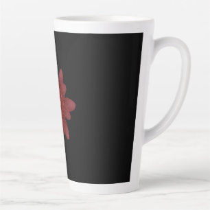 Elegant Red Velvet Flower on Black   Dark Floral A Latte Mug