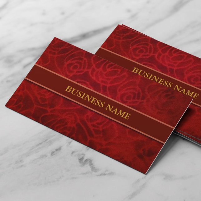 Elegant Red Velvet Texture Business Card (Creator Uploaded)