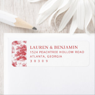 Elegant Red Vintage Landscape Return Address Label