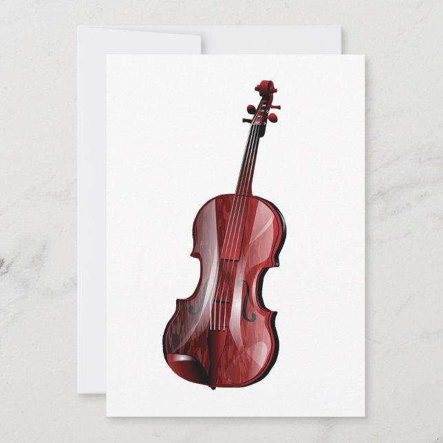 Elegant Red Violin Musical Instrument Invitation (Front)