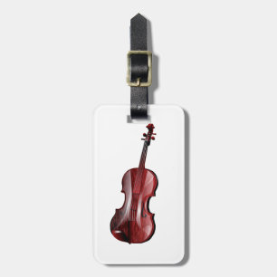 Elegant Red Violin Musical Instrument Luggage Tag