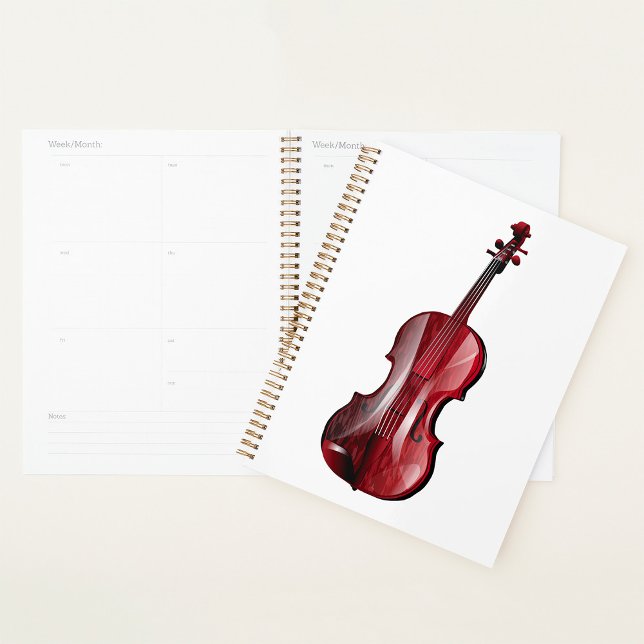 Elegant Red Violin Musical Instrument Planner (Creator Uploaded)