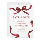 Elegant Red Watercolor Bow Graduation