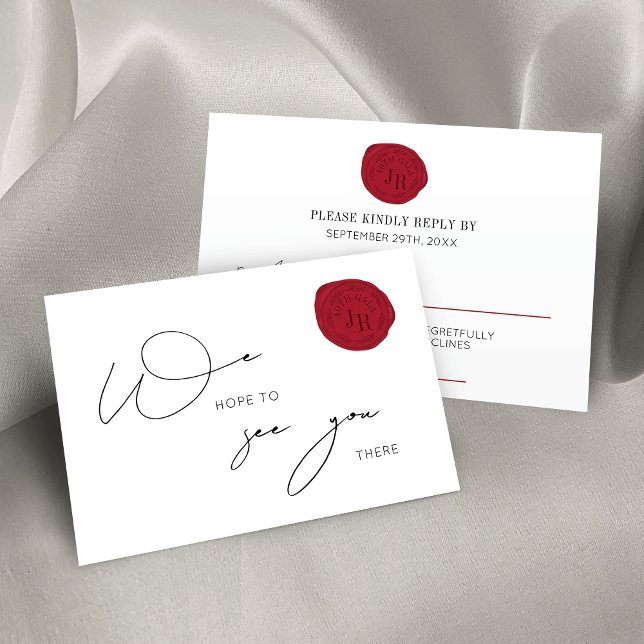 Elegant Red Wax Stamp Company Event RSVP Cards (Creator Uploaded)