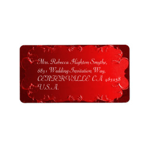 Elegant Red Wedding Address Labels