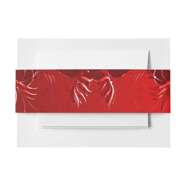 Elegant Red Wedding Invitation Belly Band (Front Example)